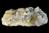 Quartz Encrusted Yellow Fluorite With Galena - Morocco #174583-1